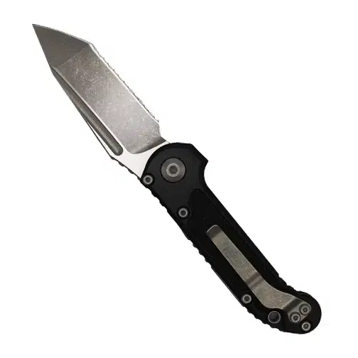Microtech 1136-12AP LUDT Gen III Fully Serrated T/E Automatic Folding Knife Black - Apocalyptic