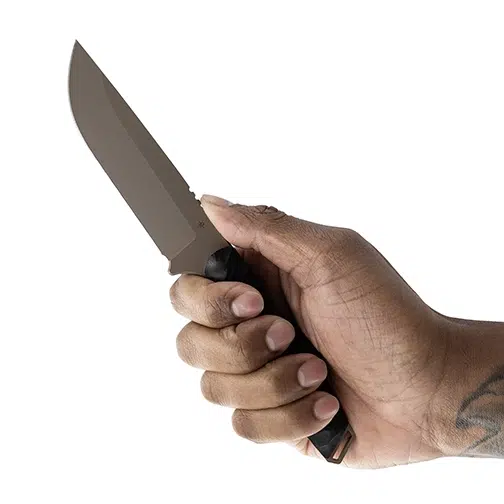 Toor Knives Field 2.0 S/E Canyon Drab Fixed Blade Knife Black & Brown Ebony - Tan