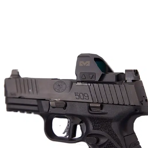 Meprolight MPO-F Open Emitter Pistol Sight with RMR Footprint - Red 3 MOA Dot and 33 MOA Bullseye/Ring
