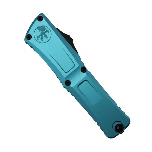 Microtech 1142-3TQ Combat Troodon Gen III Fully Serrated D/E OTF Automatic Knife Turquoise - Black