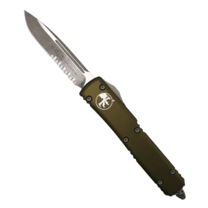 Microtech 121-11APOD Ultratech Partially Serrated S/E OTF Automatic Knife OD Green - Apocalyptic
