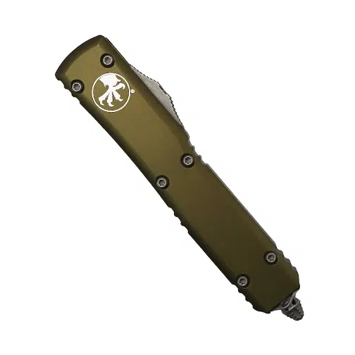 Microtech 121-11APOD Ultratech Partially Serrated S/E OTF Automatic Knife OD Green - Apocalyptic