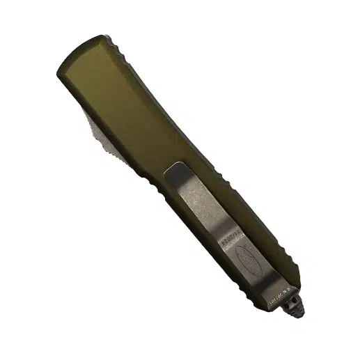 Microtech 121-11APOD Ultratech Partially Serrated S/E OTF Automatic Knife OD Green - Apocalyptic