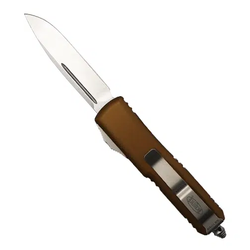 Microtech 231-10TA UTX-85 S/E OTF Automatic Knife Tan - Stonewash