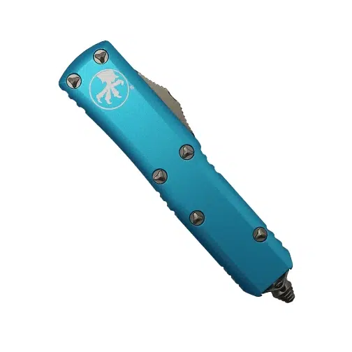 Microtech 233-12TQ UTX-85 Fully Serrated T/E OTF Automatic Knife Turquoise - Stonewash