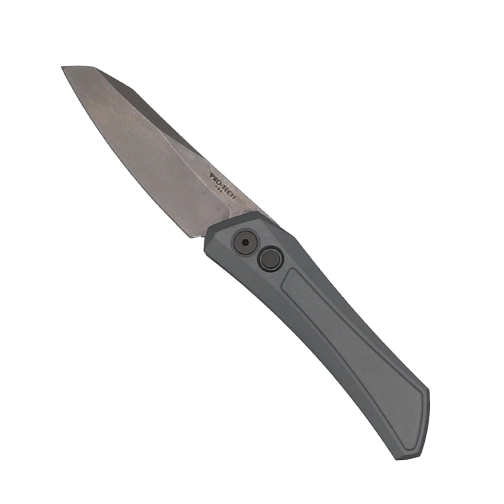 Pro-Tech Knives Sinkevich Oligarch Sheepsfoot Automatic Folding Knife Grey - Stonewash