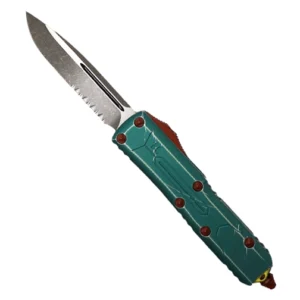 Microtech 231-11BH UTX-85 Signature Series Partially Serrated S/E OTF Automatic Knife Bounty Hunter Green - Apocalyptic
