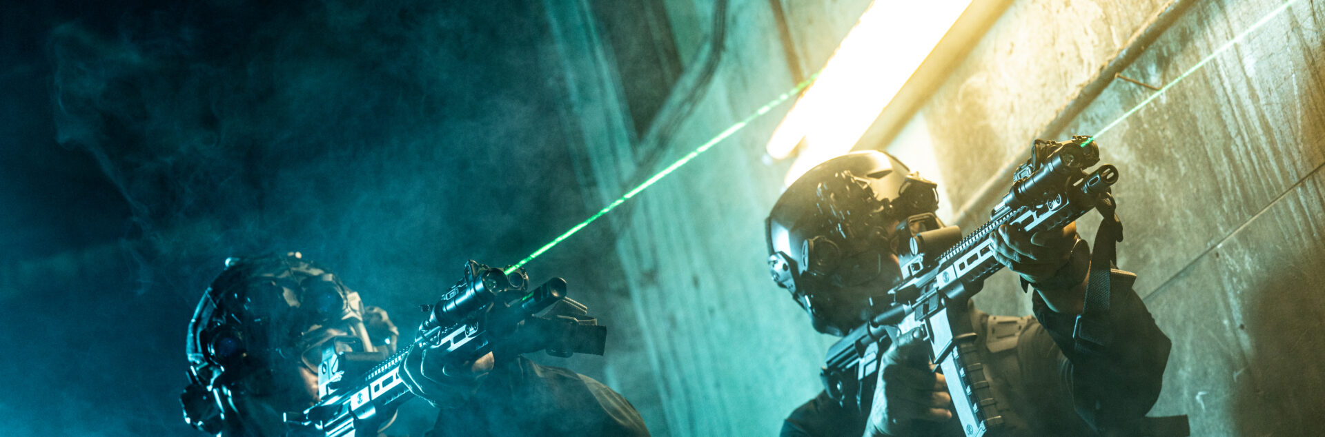Tactical lasers and lights for rifles and helmets from Holosun, Steiner, and SureFire