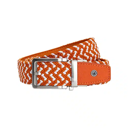 Nexbelt Braided Burnt Orange & White Ratchet Golf Belt