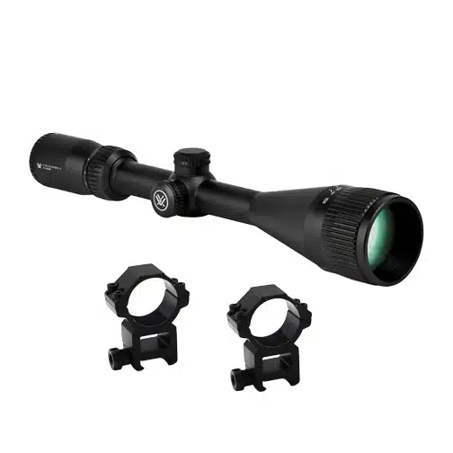 Vortex Crossfire II AO 4-12x50mm Riflescope & Precision Tactical 1 Inch High Rings Bundle