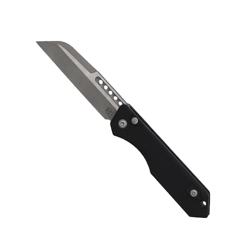 Heretic Knives Jinn Auto Black Folding Knife - Battleworn MagnaCut