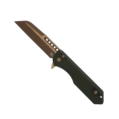 Heretic Knives Jinn OD Green Manual Folding Knife – Bronze