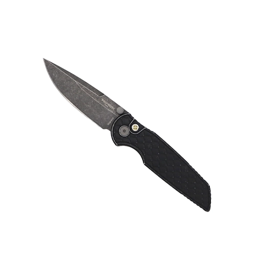 Pro-Tech Knives Integrity Battle Worn Reptile Black Folding Knife – Acid Wash