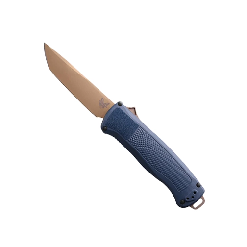 Benchmade 5370FE-09 Shootout OTF Automatic Knife Crater Blue Grivory – Flat Earth Tanto