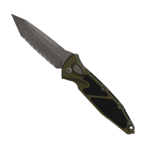 Microtech 161A-12APOD Socom Elite T/E Automatic Fully Serrated Folding Knife OD Green – Apocalyptic