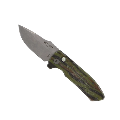 Pro-Tech Knives SBR Unique Micarta Custom S/E Automatic Folding Knife Green Layered – Stainless 6 Pro-Tech Knives SBR Unique Micarta Custom S/E Automatic Folding Knife Green Layered – Stainless