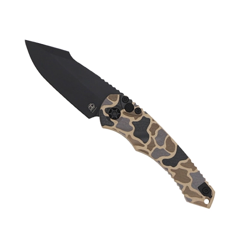 Heretic Knives Mini Pariah Duck Camo Automatic Single Edge Folding Knife